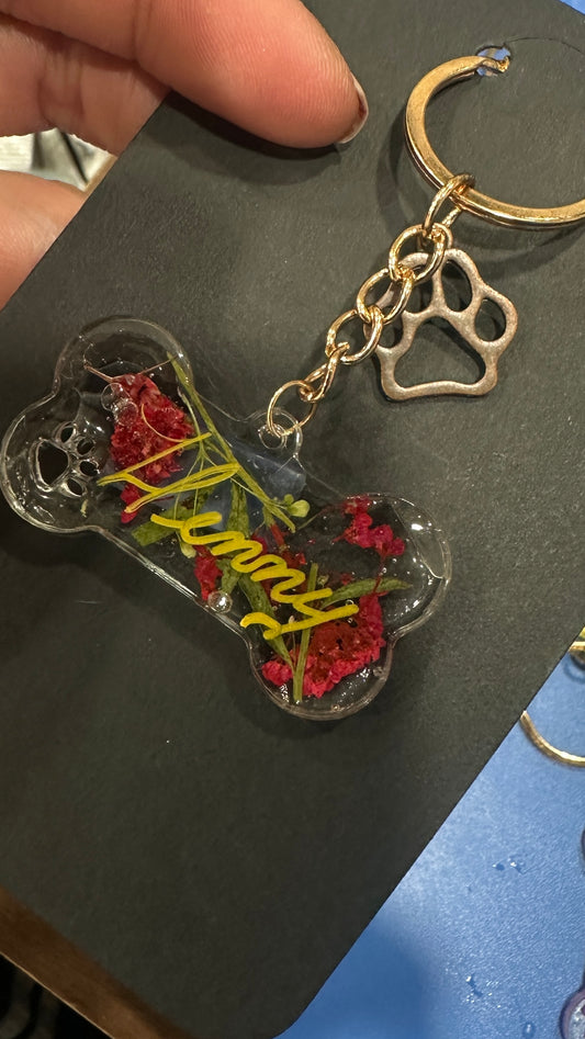 Resin Floral Dog Tags