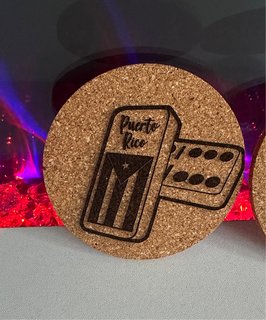 Set of two cork coasters Puerto Rico