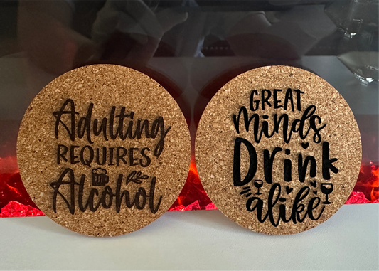 Set of two Cork coasters