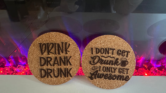 Set of two Cork Table coasters