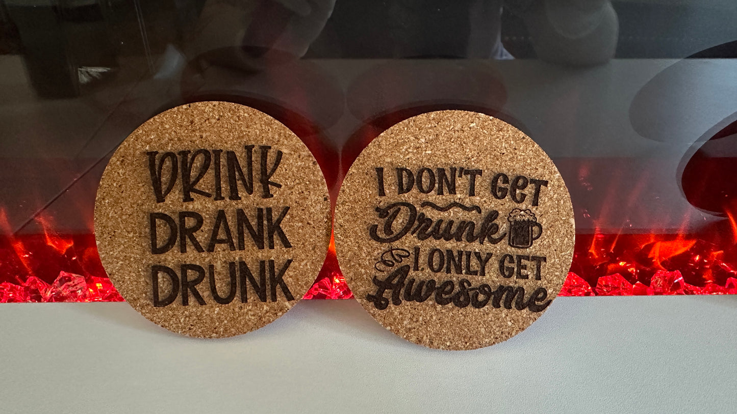 Set of two Cork Table coasters