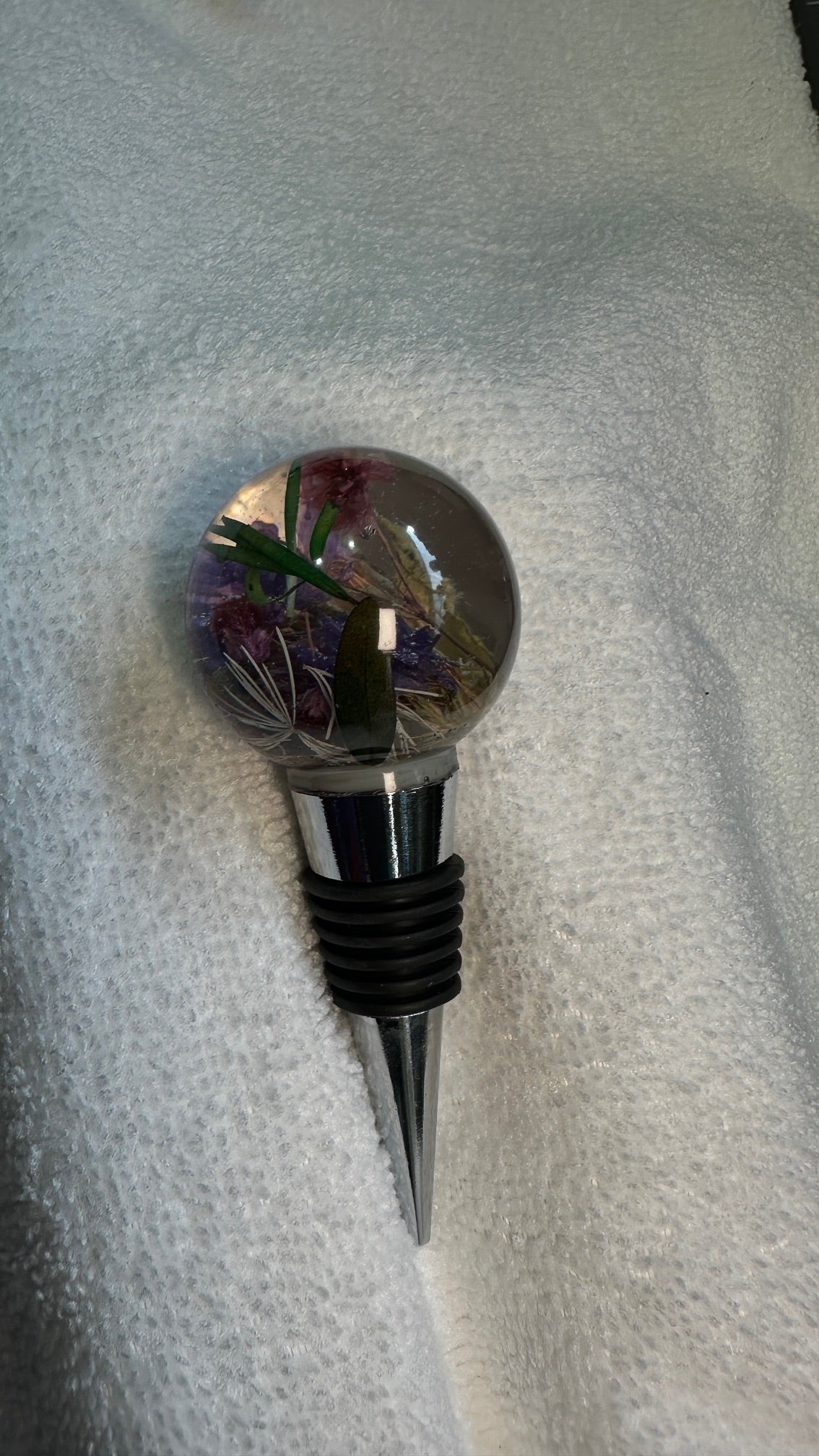 wine stoppers, floral resin