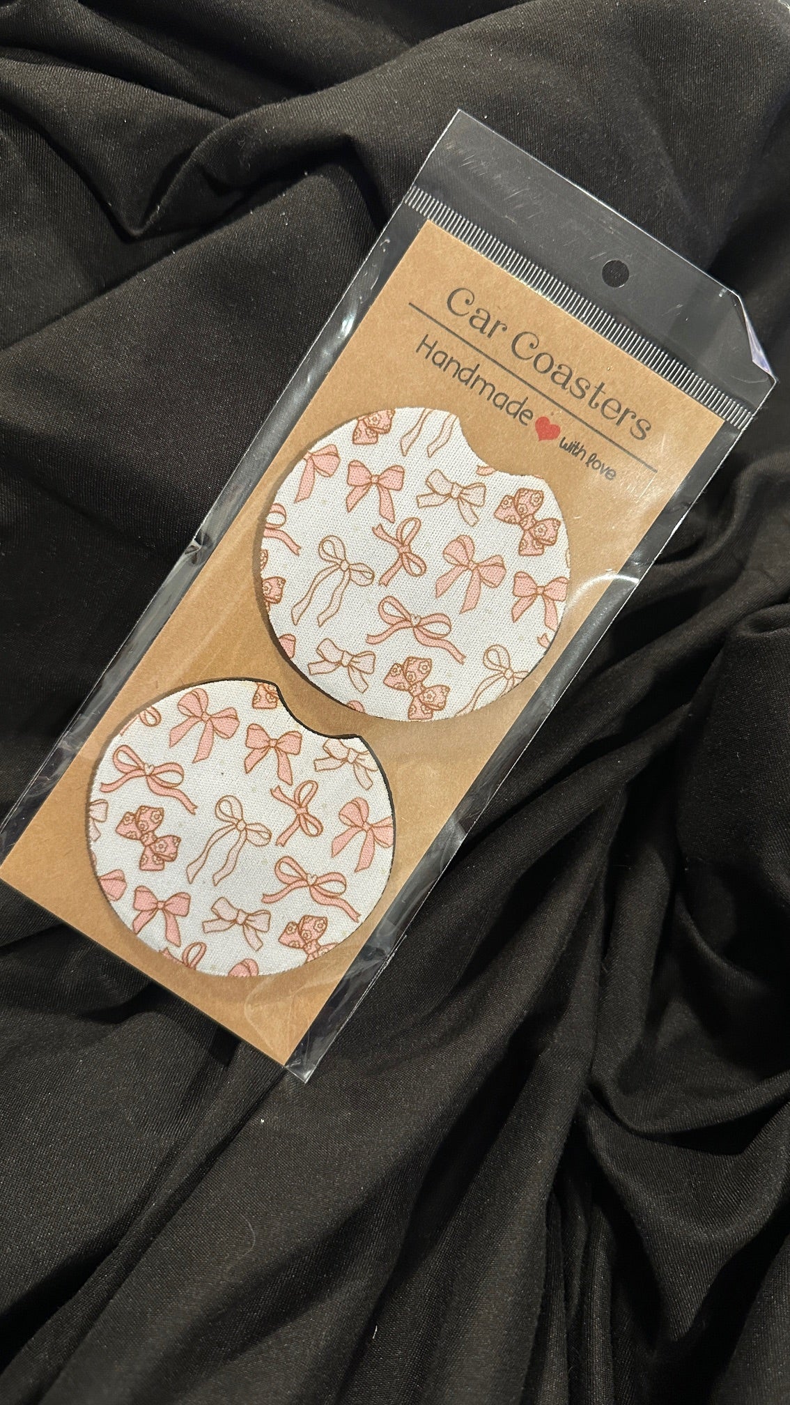 Car coasters, set of two cute car accessories , cup holder coasters tending car coasters