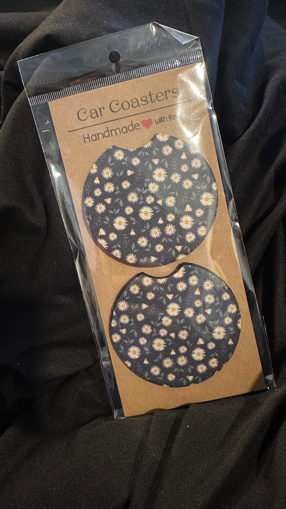 Car coasters, set of two cute car accessories , cup holder coasters tending car coasters