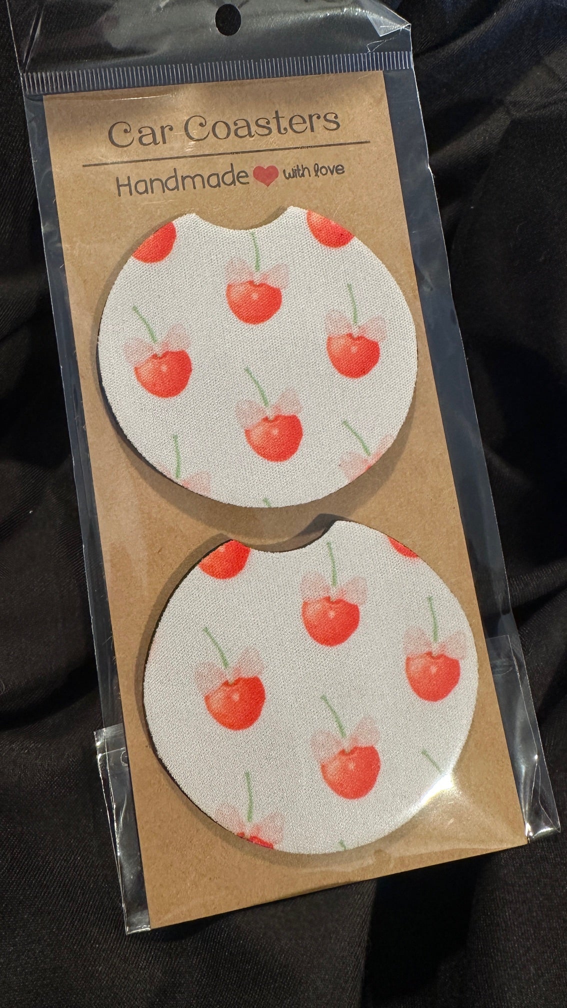 Car coasters, set of two cute car accessories , cup holder coasters tending car coasters