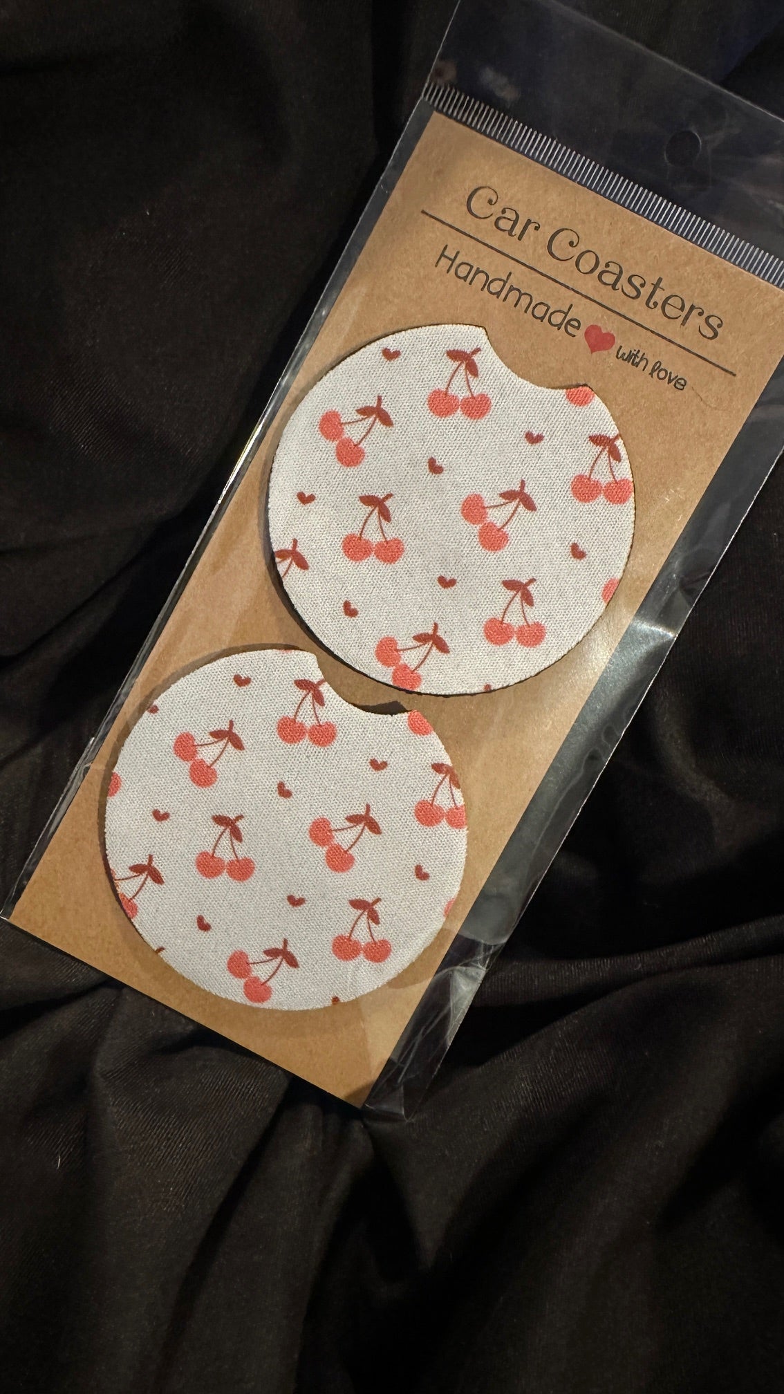 Car coasters, set of two cute car accessories , cup holder coasters tending car coasters