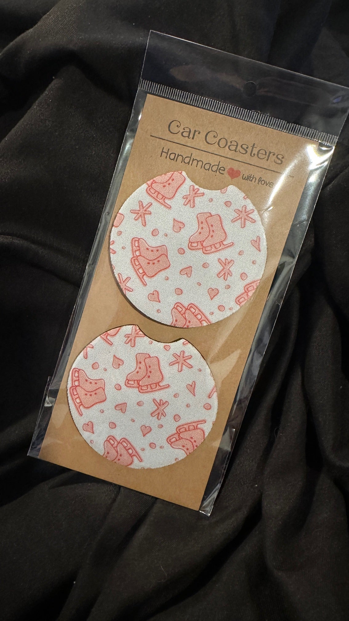 Car coasters, set of two cute car accessories , cup holder coasters tending car coasters