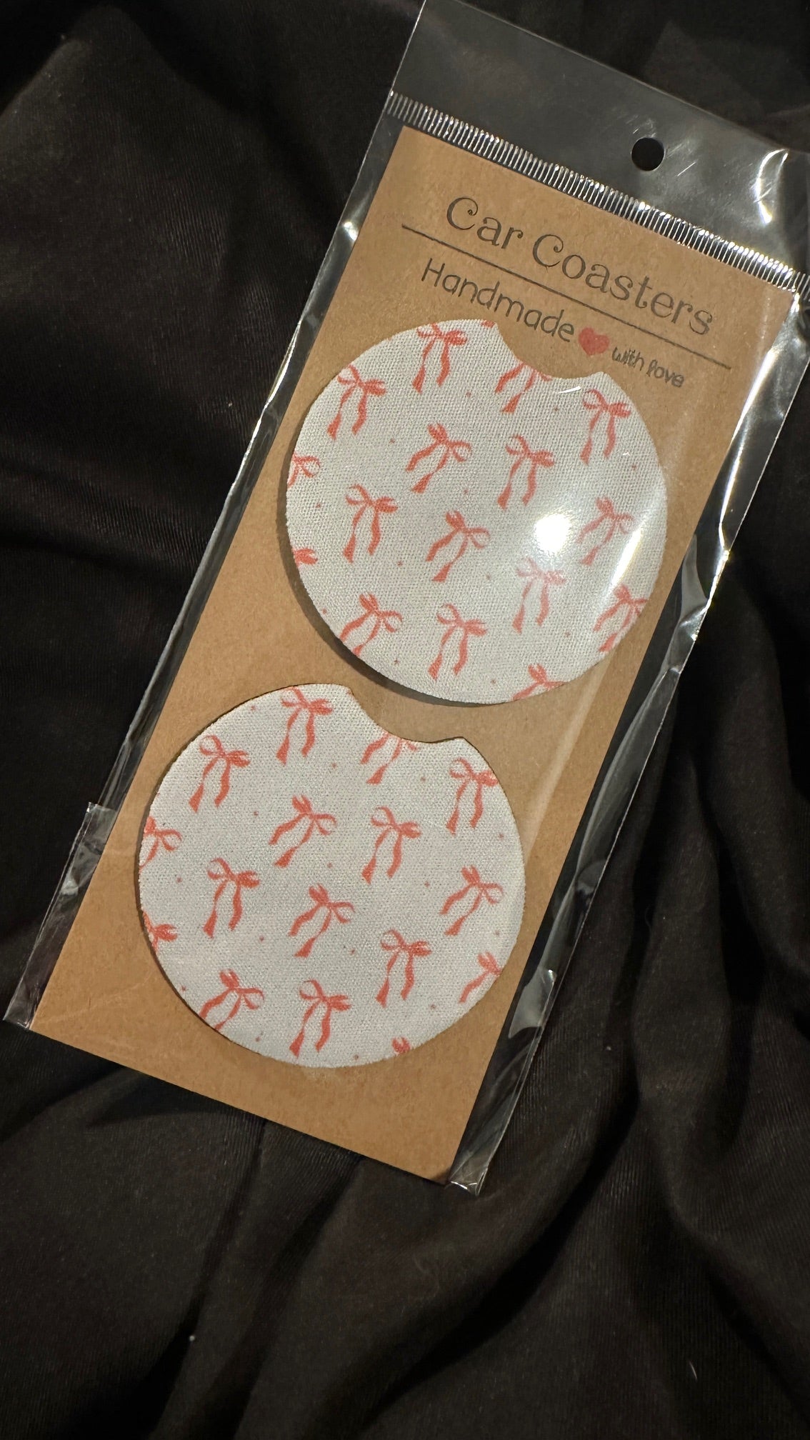 Car coasters, set of two cute car accessories , cup holder coasters tending car coasters